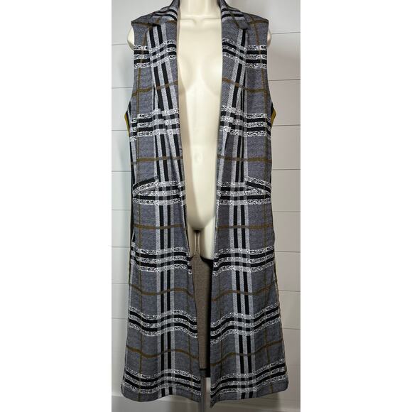 NWT - Plaid Sleeveless Duster - By Current Air Los Angeles (Size M) - Picture 5 of 9